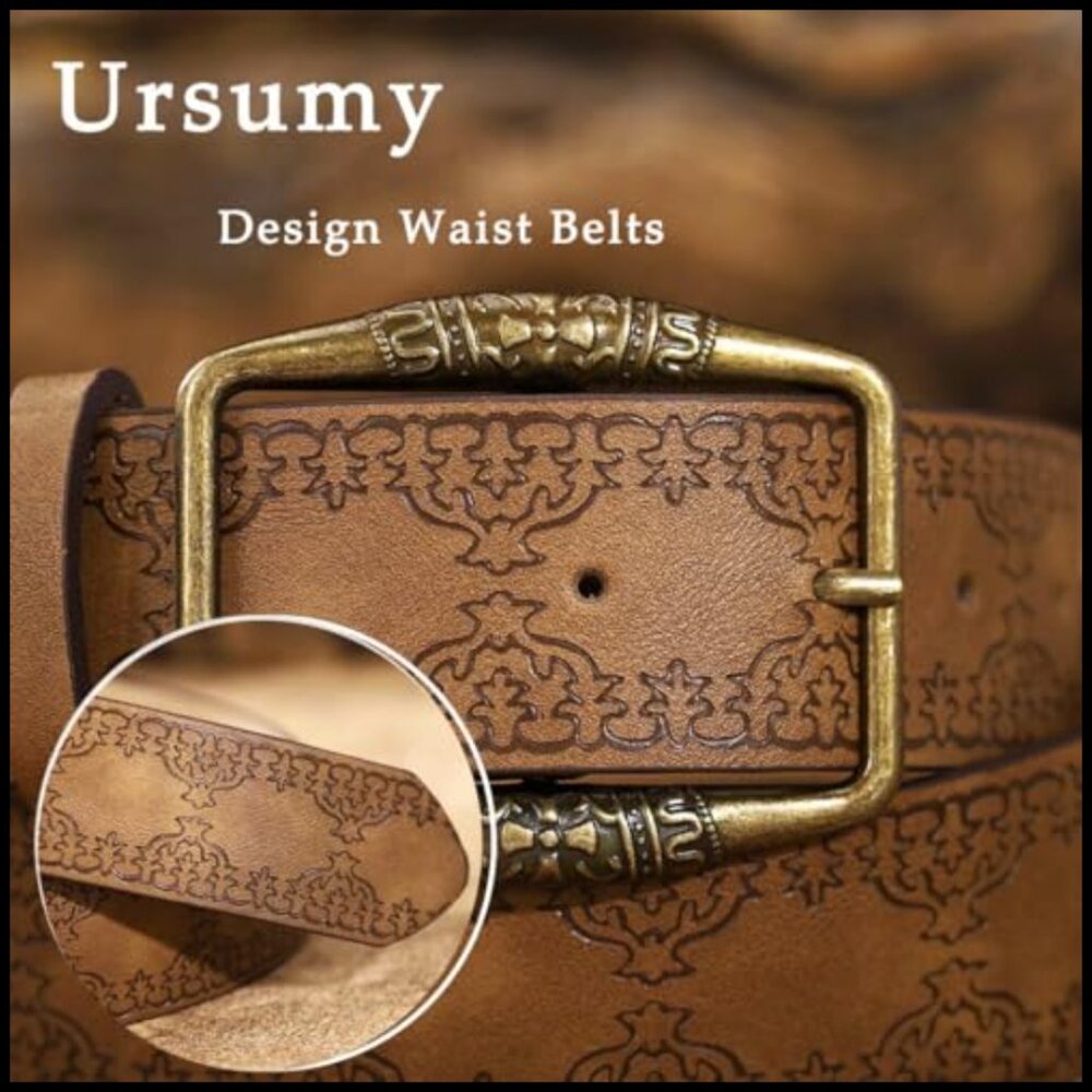 Vintage Western Cowgirl Belt Elegant Carving Design Polyester Waist Belt - Picture 4 of 7